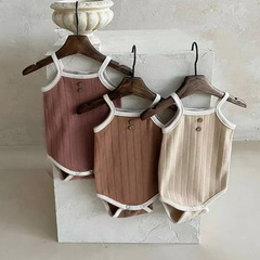 Baby sling jumpsuit summer clothes for men and women baby summer triangle crawl suit baby thin vest vest bag fart suit