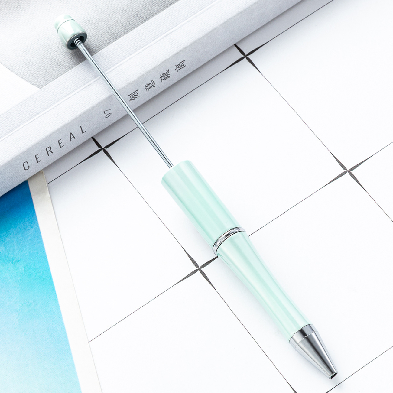 Nuevo bolígrafo de cuentas en stock UV galvanizado DIY creativo bolígrafo de cuentas de plástico imprimible al por mayor bolígrafo