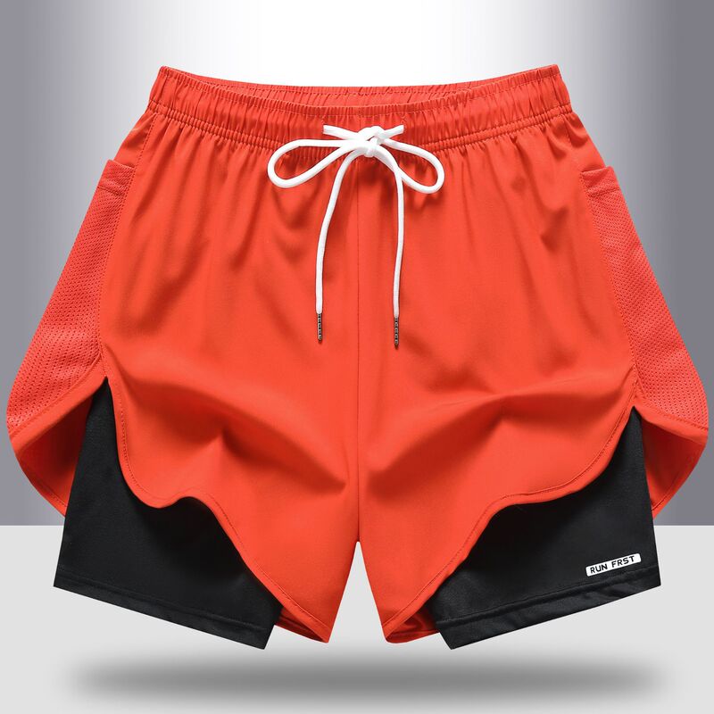 Hot-Selling Cross-Border New Breathable Quick-Dry Running and Fitness Sports Shorts Casual Swimming Double-Layer Lining Shorts