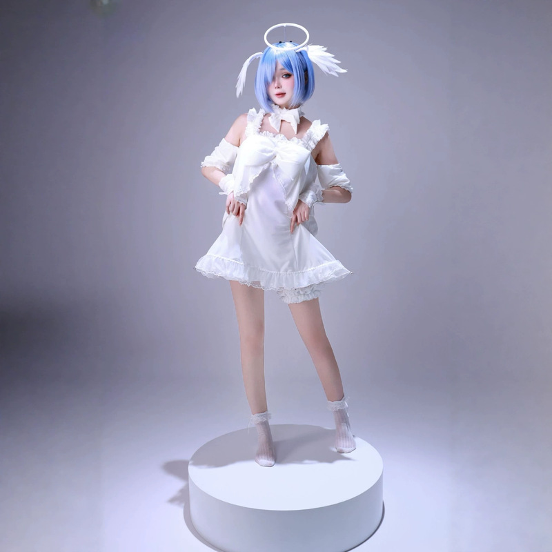 Re:Zero - Starting Life in Another World cosplay sweet angel Ram pure white pajamas cosplay outfit Rem cosplay costume