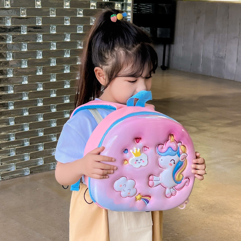 Bolsos para niños de 1 - 3 - 5 años de edad, bolsas de cáscara dura EVA, mochila de caricatura lindo pony, mochila accesorios para niños y niñas