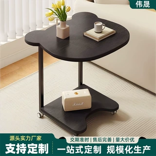 创意移动茶几沙发边几家用小户型卧室收纳床边桌可移动带轮小推车