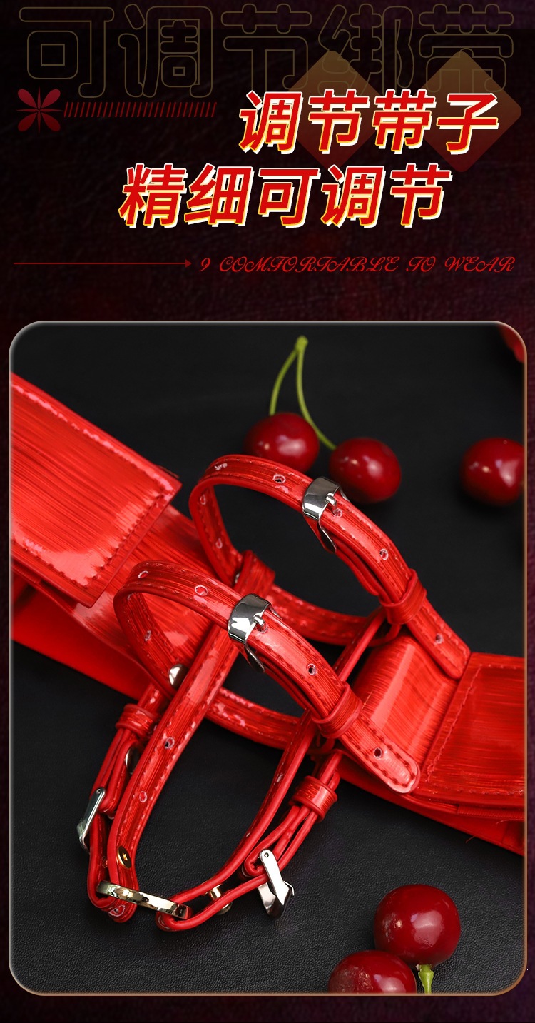 Jiuai Bondage Strap Set for Couples, PVC Restraint Accessory, Red — detail image 2