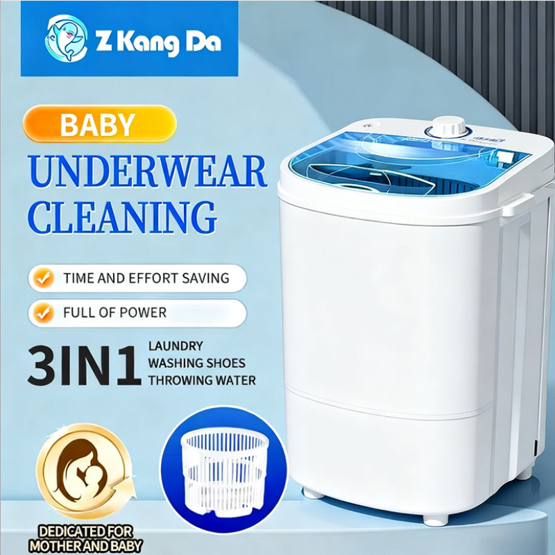Mini lavadora transfronteriza dormitorio doméstico semiautomático ropa interior infantil lavadora al por mayor