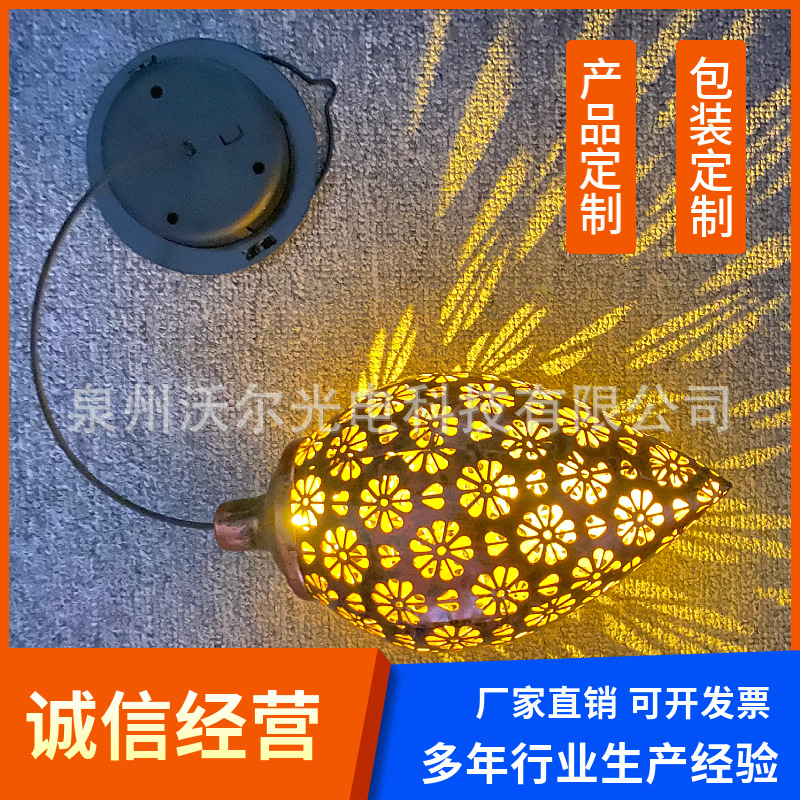 热销亚马逊LED现货 摩洛哥水滴吊灯户外庭院装饰景观灯镂空挂树灯