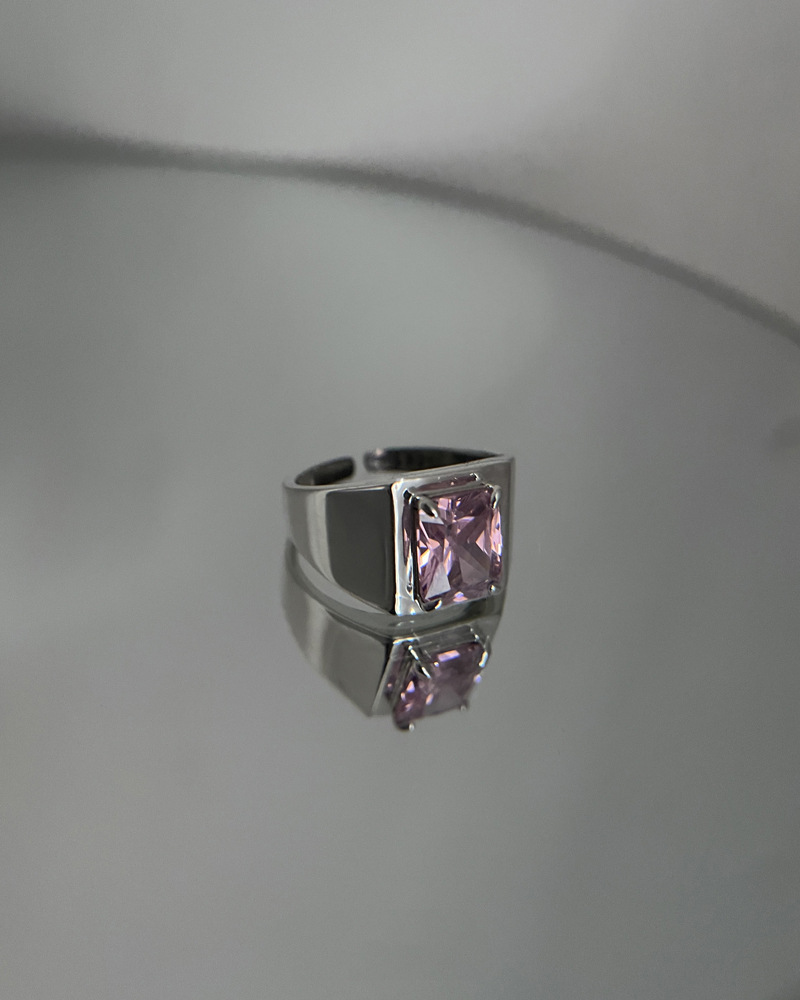 Modern Style Square Copper Inlay Zircon Open Rings display picture 3