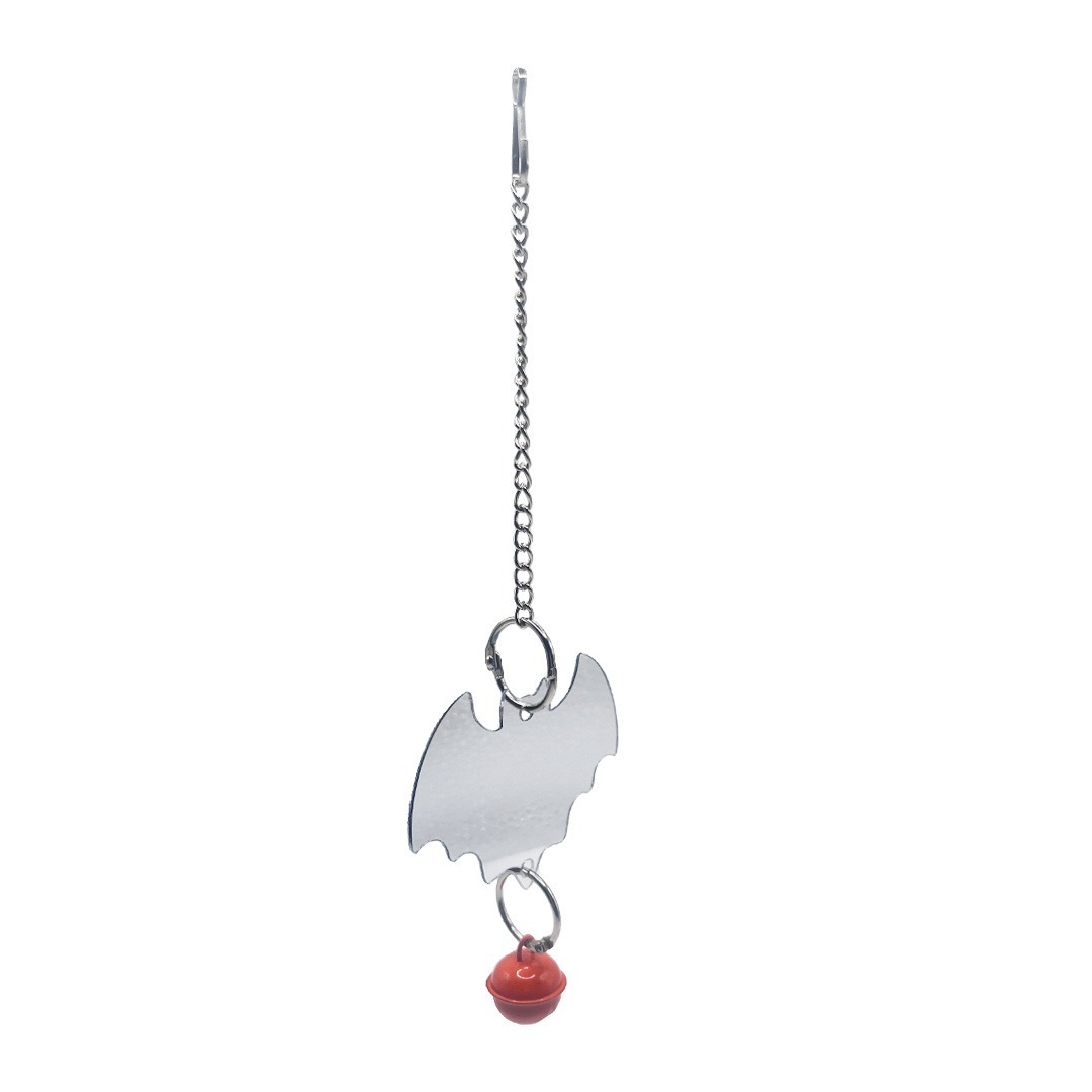 Juguetes de pájaro de Halloween transfronterizos Espejo de pájaro en forma de murciélago Espejo de foto de loro acrílico Accesorios para jaulas de pájaros Suministros para pájaros al por mayor image 5