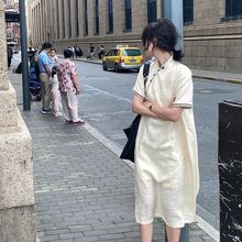 新中式改良版旗袍连衣裙女2024年夏季新款法式茶歇小众设计感长裙