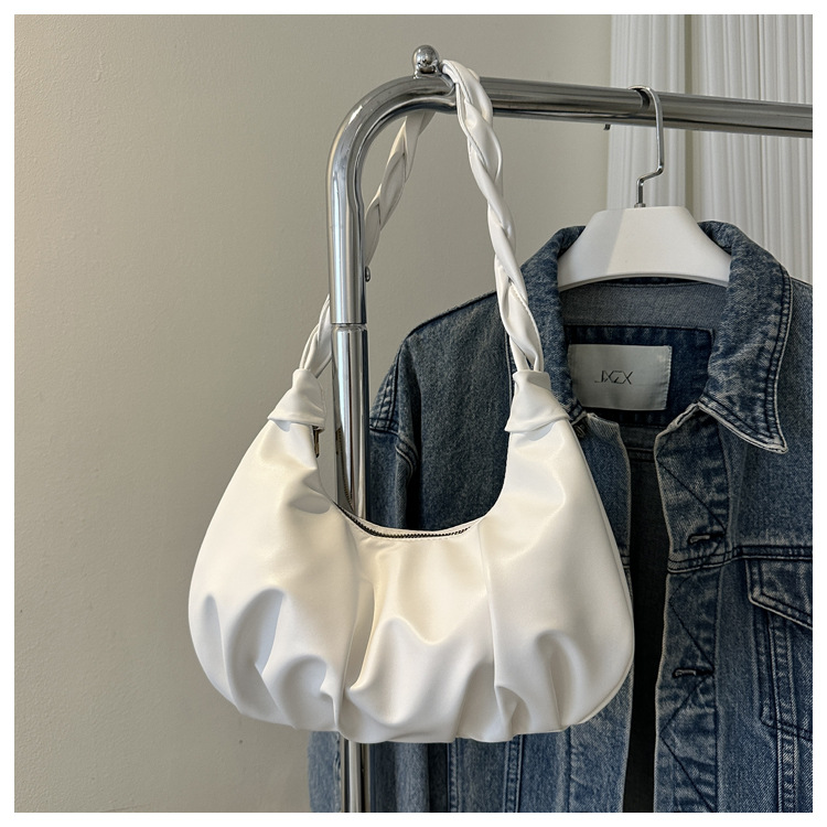 Cloud pleated single shoulder underarm bag with texture for women's 2024 new trendy internet celebrity handbag_senzul.com