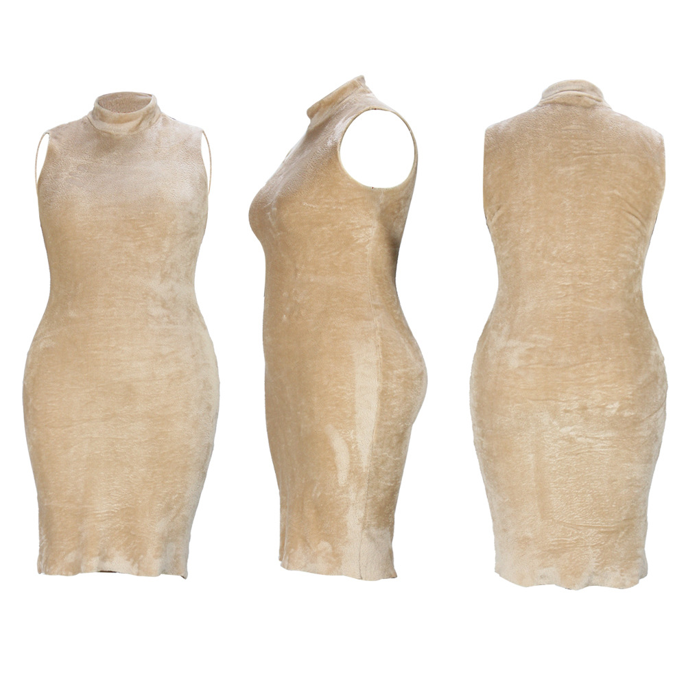 Completo due pezzi donna vestito in velluto e cardigan lungo_voghion.com