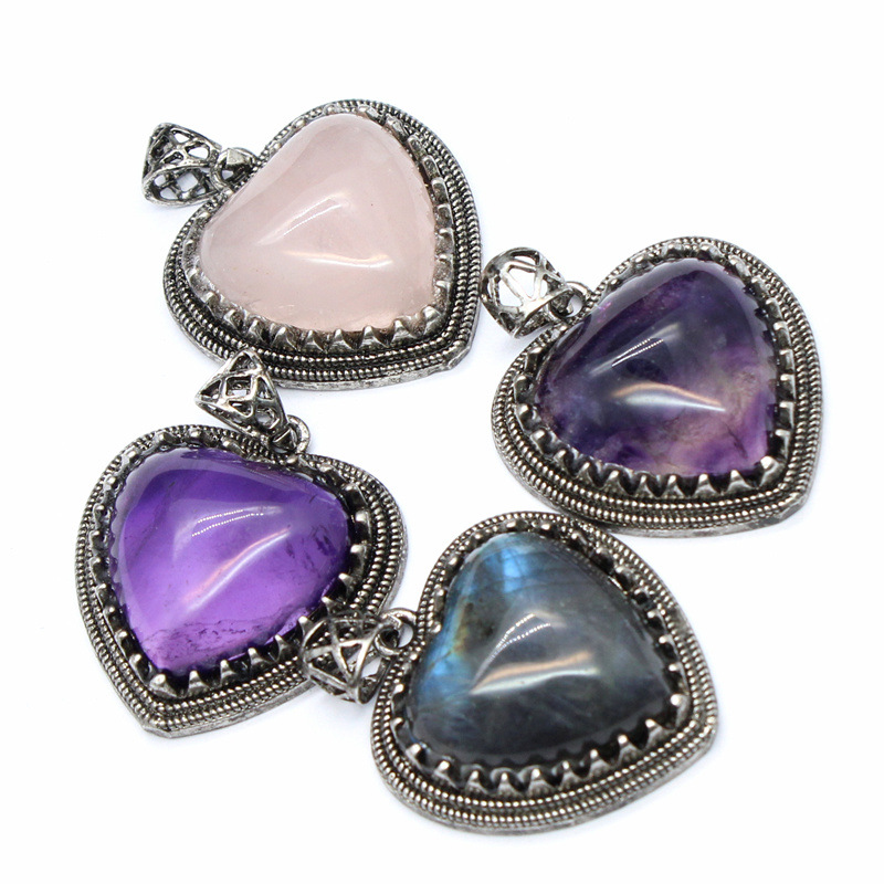 12g Weight Pendant Jewelry Making Type DIY Jewelry Accessories Classification 1 Piece Quantity natural stone Material Heart Shape Pattern Plating Design Vintage Style, Simple Style Style 1 Piece Natural Stone Heart Shape Pendant 1