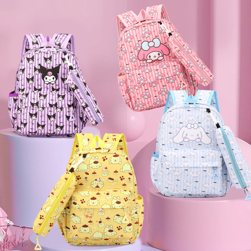 Kuromi Kindergarten School Bag Girl Cute Cinnamon Dog Girls Backpack Shoulder Travel Cute Children Melody