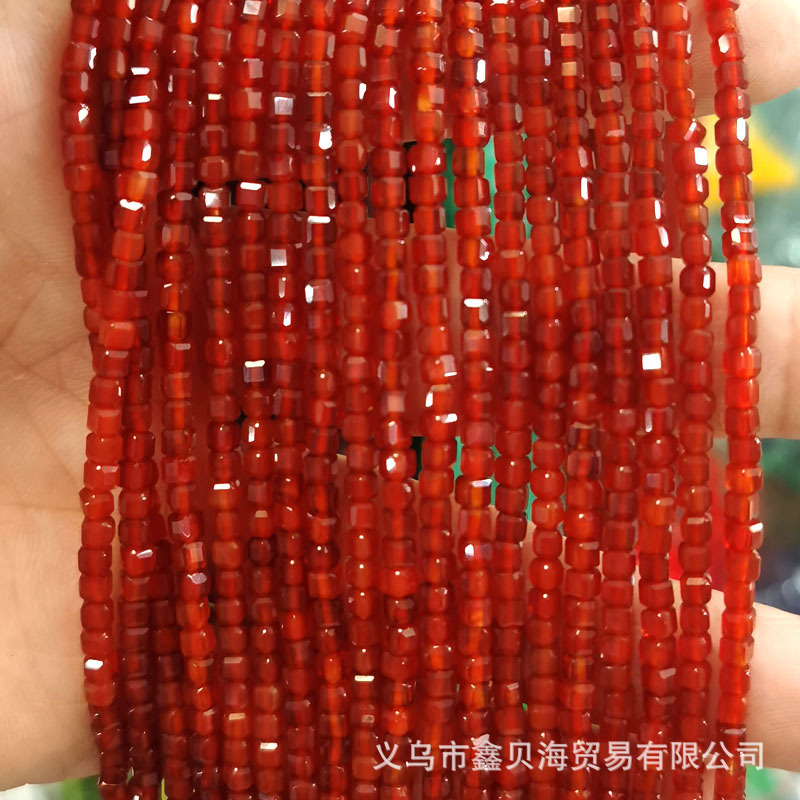 2.5*2.5mm天然石小方珠散珠方糖珠彩碧璽いちご晶紫晶方糖方粒ビーズ|undefined