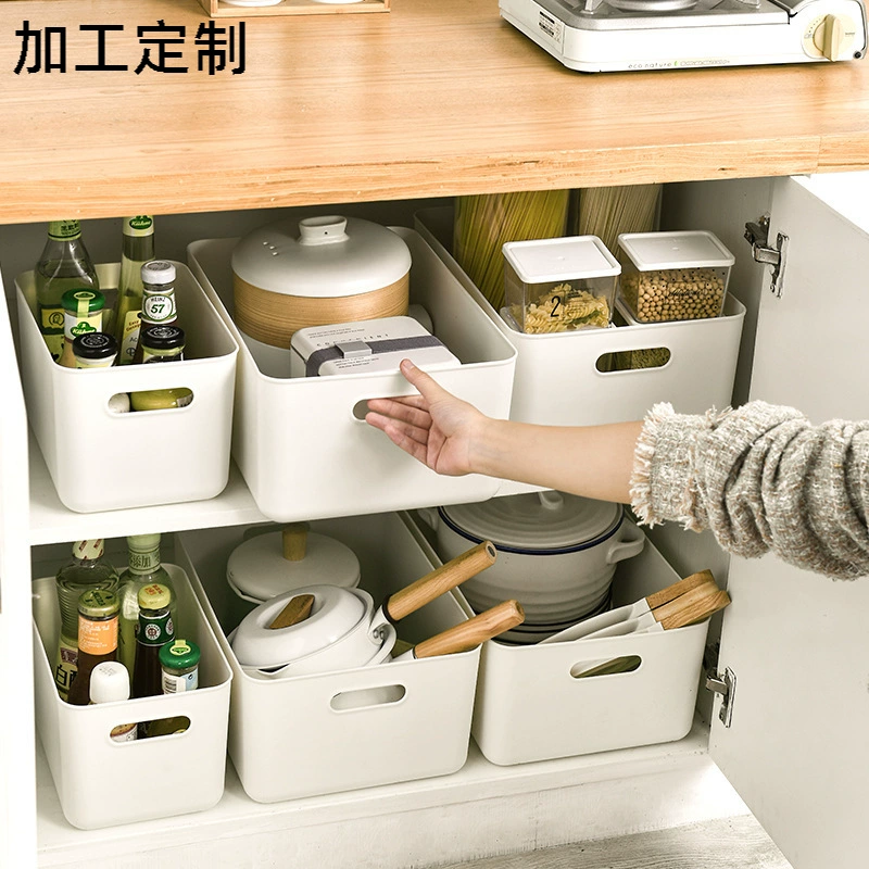 Ящик для хранения с крышкой Коробка для органайзера косметических украшений Студенческое общежитие Пластиковый ящик для хранения одежды Настольный ящик для хранения