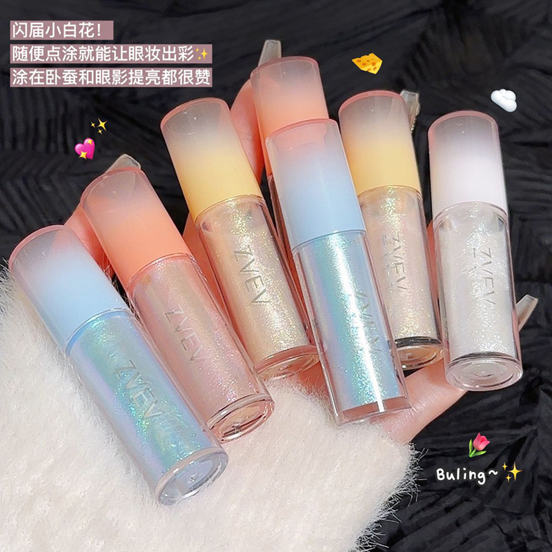 ZVEV liquid eye shadow star sparkling light thin flash not easy to take off makeup broken diamond feeling bright lying silkworm high-gloss eye shadow