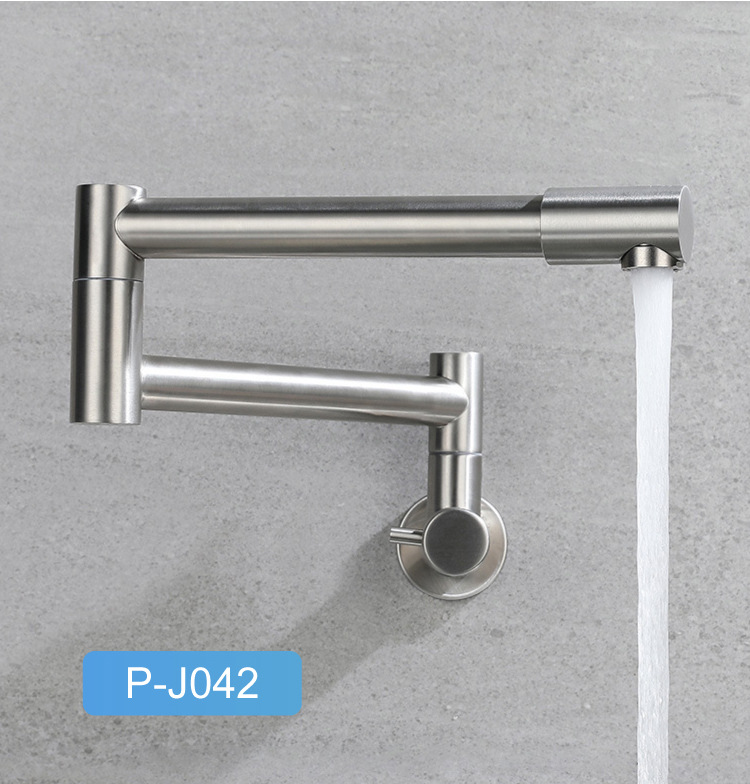 Folding faucet, wall-mounted 304 stainless steel sink faucet, kitchen washing tray, single-cooling wall-mounted household undefined