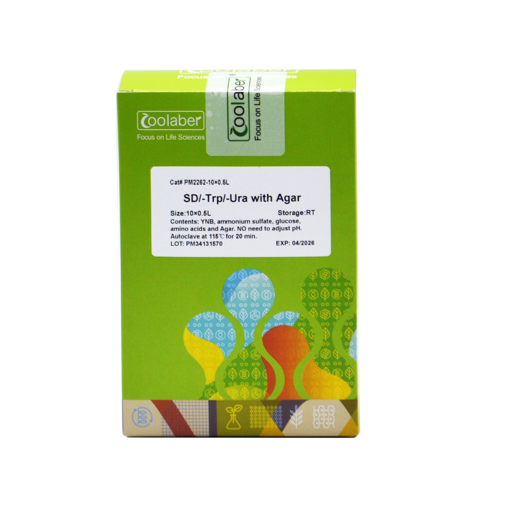 SD/-Trp/-Ura with Agar