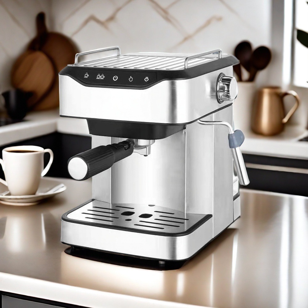 Transfronteriza comercial 15bar semiautomática máquina de café italiana botón de presión de burbuja de leche máquina de café visual