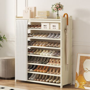 Nanzhu Shoe Rack Dustproof Cream Wind Shoe Rack Household Doorway Multi-layer Small Shoe Cabinet Rental Room Dormitory Storage Artifact