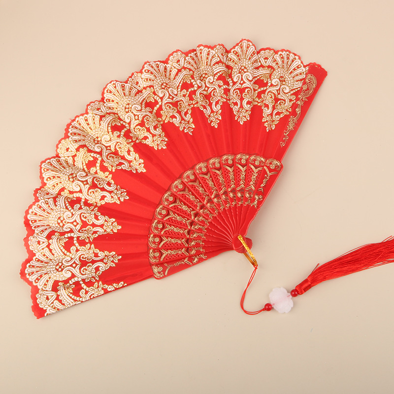 Abanico Plegable de Encaje de Plástico, Estampado, para Danza image 54