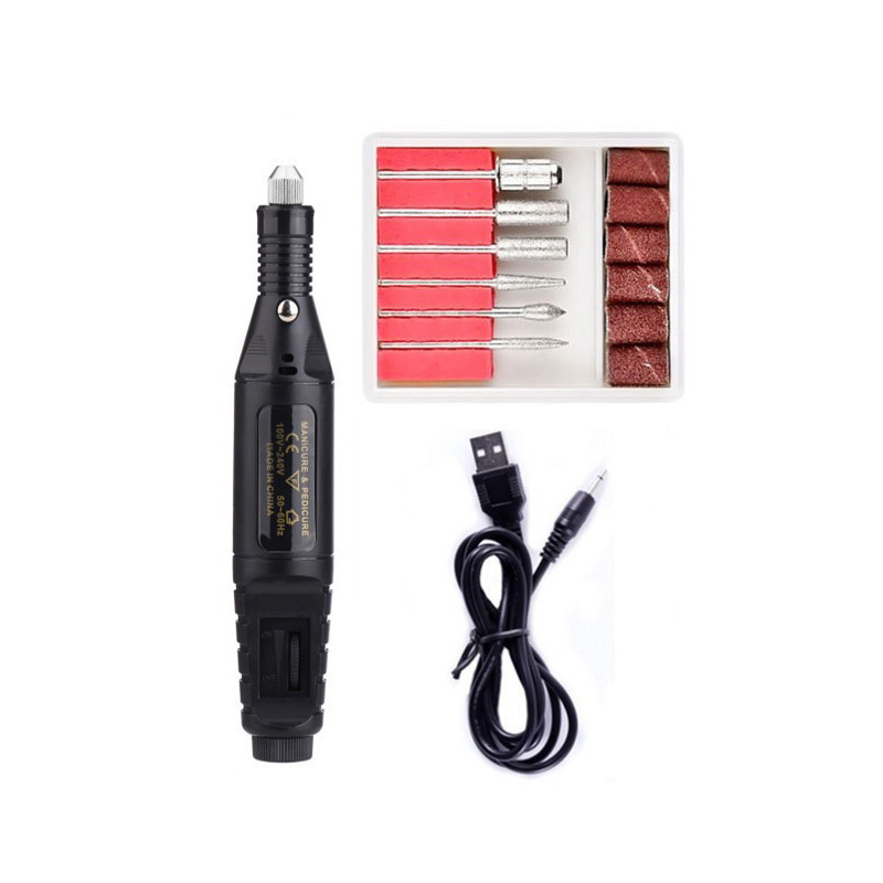 Máquina de pulido de uñas portátil USB tipo pluma herramienta de uñas eléctrica removedor de esmalte de uñas removedor de piel muerta transfronteriza