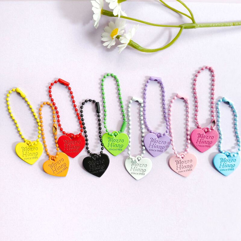 Candy Color Double-Sided Letter Love Metal Pendant Creative Bead Chain Bag Key Chain Distinctive DIY Accessories Pendant