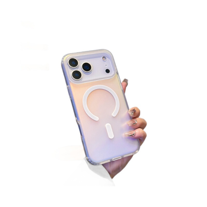 适用iphone17手机壳苹果17promax镭射渐变17Air炫彩变色龙磁吸壳|undefined