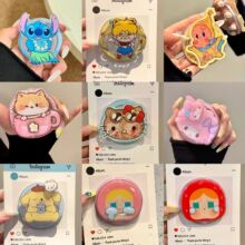 新款卡通KT哭娃布丁狗适用magsafe磁吸支架手机气囊桌面强力吸附d