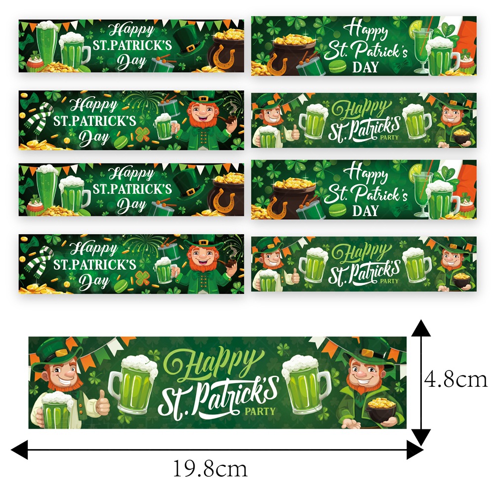 Día de San Patricio decoración bebida botella etiqueta Cross-border irlandés fiesta decoración botella de agua pegatina