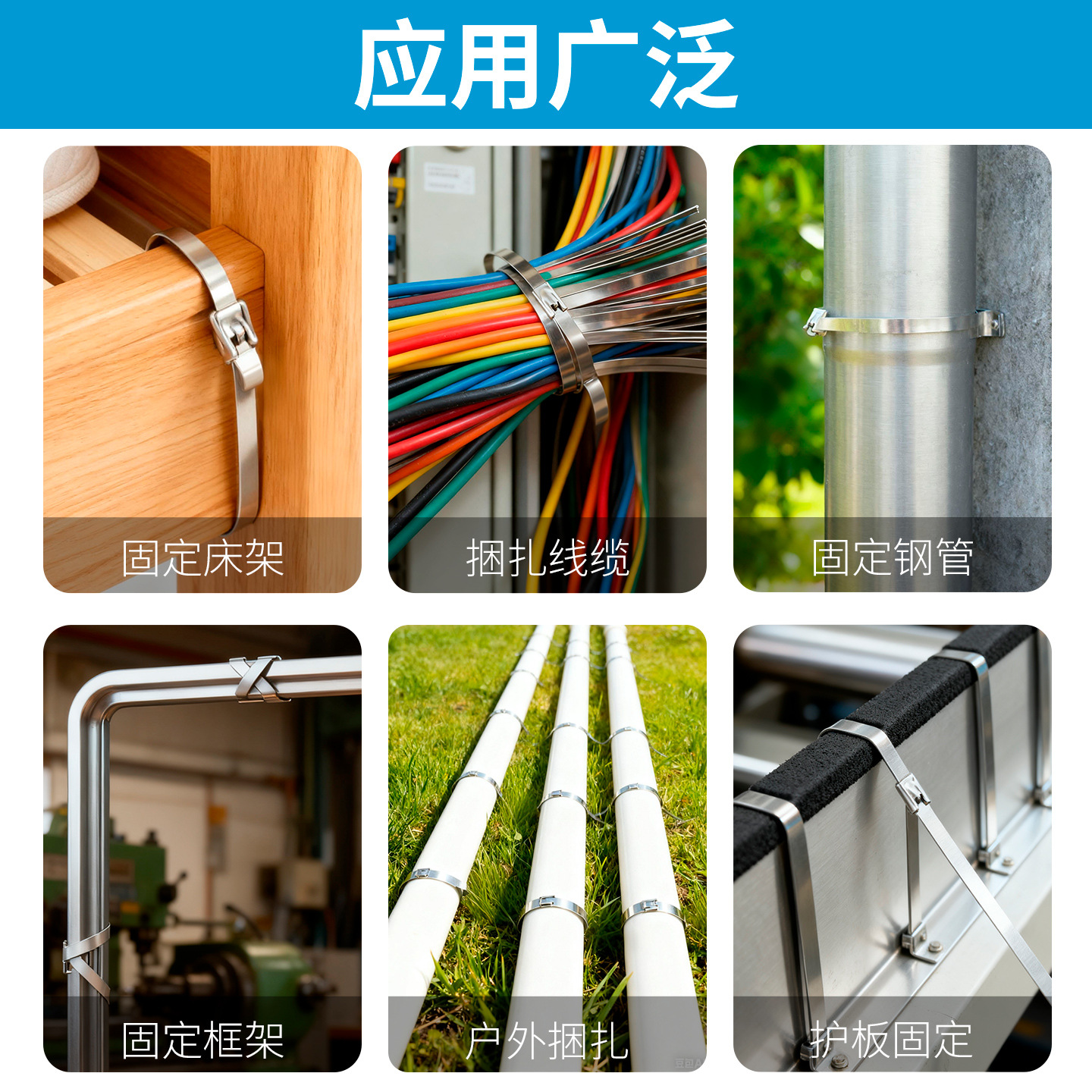 Acero inoxidable correa pinza auto-bloqueo tensión máquina empacadora cortadora de metal correa pinza de agrupación de cable herramienta de arma de agrupación