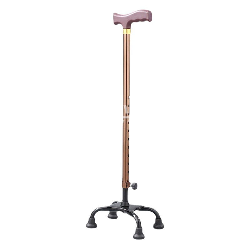 Muletas de aleación de aluminio de cuatro patas de fábrica muletas antideslizantes para los ancianos muletas de altura ajustable de cuatro patas muletas de acero inoxidable