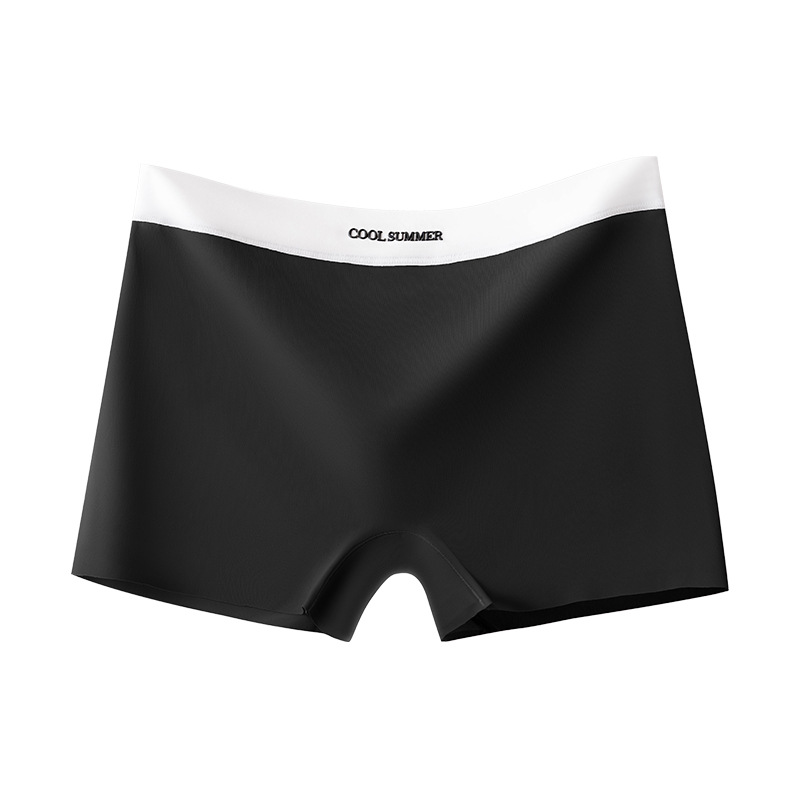 Calzoncillos bóxer de seda de hielo que no dejan marcas pantalones cortos de cuatro esquinas de entrepierna antibacteriana de algodón puro para mujer 2024 pantalones de seguridad de verano diosa refrescante