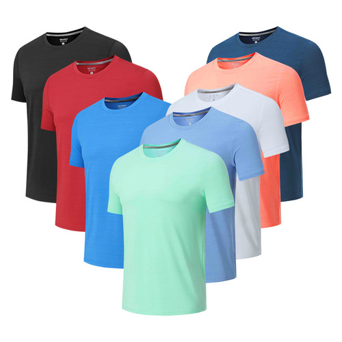 Summer large size sports short-sleeved T-shirt men's round neck casual fitness breathable quick-drying clothing cross-border outdoor running short-sleeved