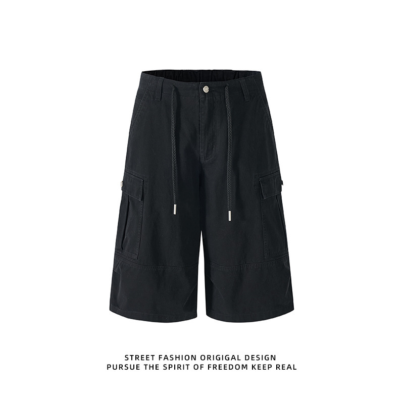 Cross-Border 2026 New Style Pure Cotton American Retro Workwear Men's Cropped Pants Loose Simple Versatile Sports Casual Pants