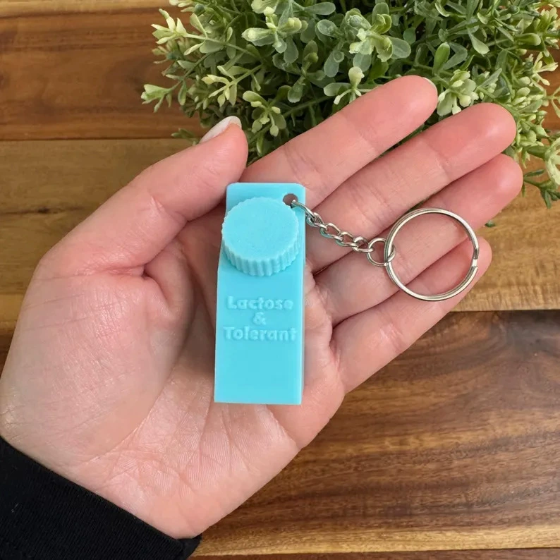 [跨境新品Pill Holder Milk Carton Keychain 药丸容器钥匙扣]