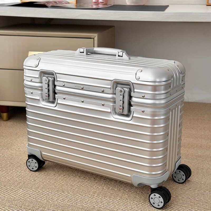 Pilot's Briefcase 20inch Grooved Magnesium-Aluminum Alloy Carry-on Case for Short Trips and Photography