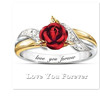 Fashionable two-color ring for St. Valentine's Day, simple and elegant design