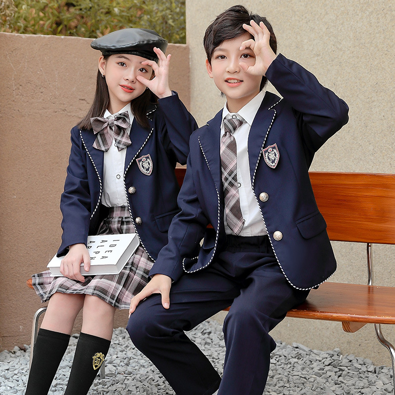 校服班服學生裝小學生表演服西服套裝幼兒園園服春秋英倫套裝