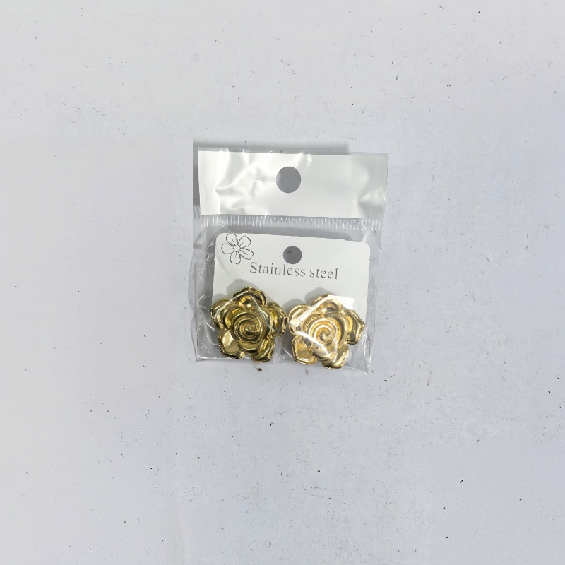 Aretes Geométricos de Corazón de Acero Inoxidable 304 Galvanizado para Mujer