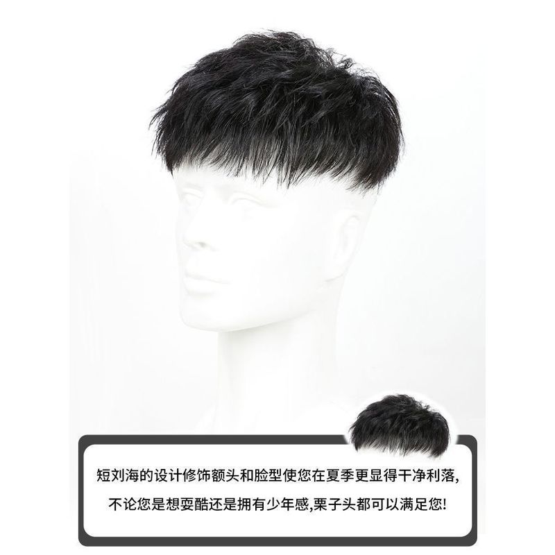 かつらの男性のショートヘアは全部本物です。|undefined