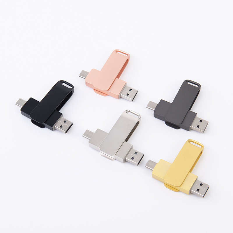 工場卸売 U ディスク大容量カスタマイズされた携帯電話とコンピュータ兼用 128 グラム金属回転タイプ c U ディスク usb|undefined