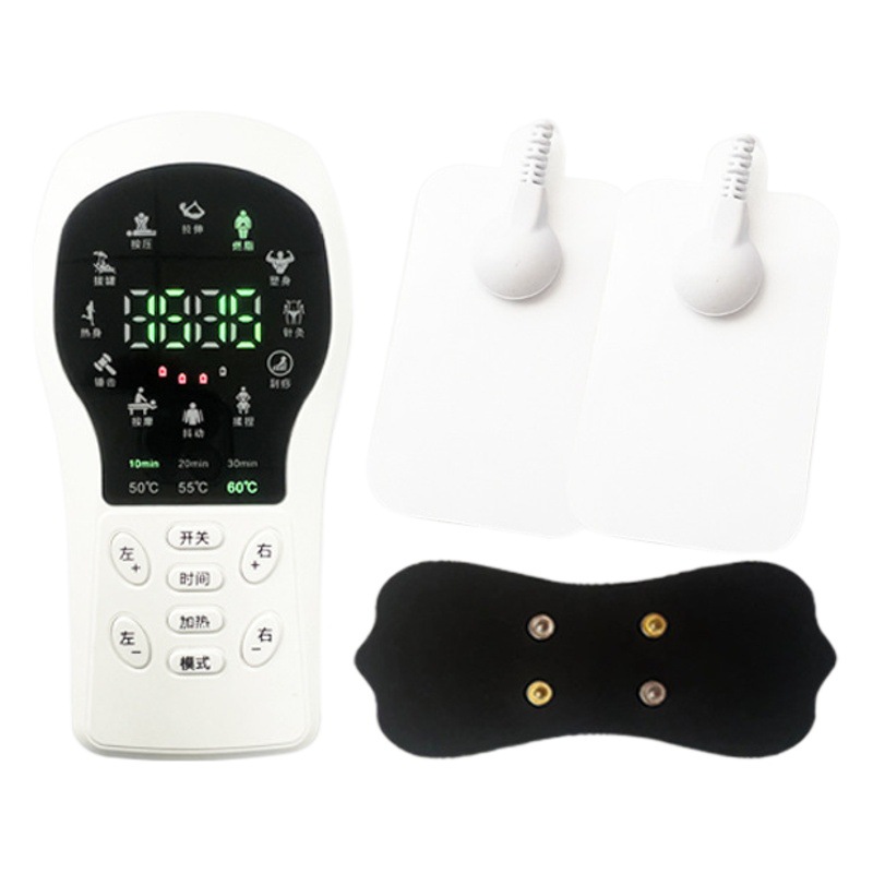 Dispositivo Multifuncional de Terapia de Pulsos Meridianos de Cuerpo Completo con Calor EMS de Doble Canal, Parche de Masaje para la Columna Cervical, Mini Dispositivo de Electroterapia