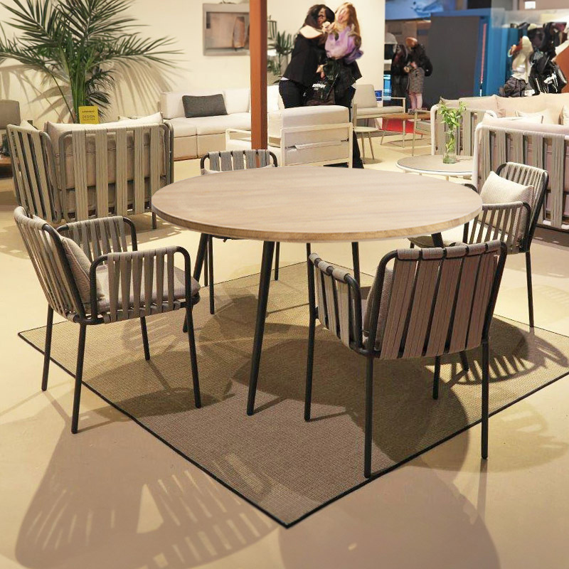 Conjunto de mesa y sillas de ratán para exteriores, para balcón, jardín, patio, terraza, mesa y sillas de comedor, muebles de ratán para cafetería. image 15