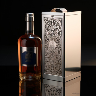 High-grade metal red wine packaging gift box empty box double wine storage box stainless steel logo gift box