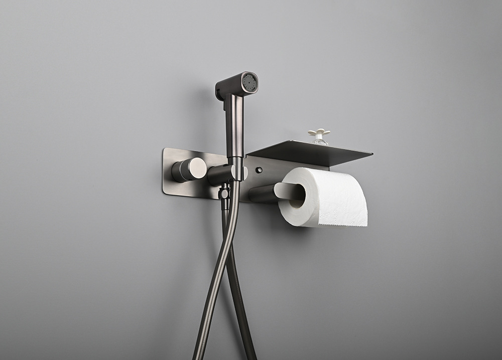 Bathroom toilet spray gun companion set, bathroom toilet cold and hot washbasin, concealed toilet spray gun with tissue holder undefined