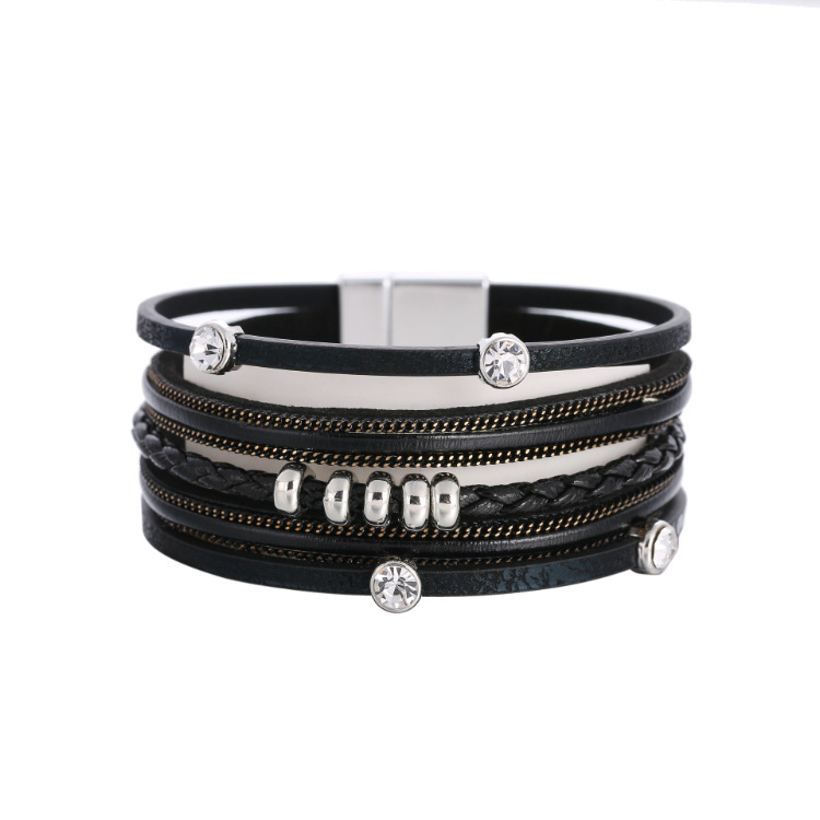 Bohemian Multi-layered Geometric Leather Bracelet Wholesale display picture 23