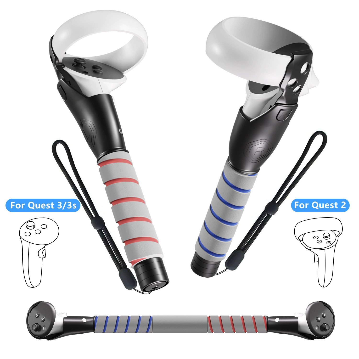 Meta Quest 2/3/3s Rhythm Light Sword Expansion grip VR аксессуары горилла таг