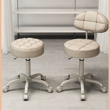 理发店凳子旋转升降大工椅静音滑轮美容院美发美甲化妆圆椅r*