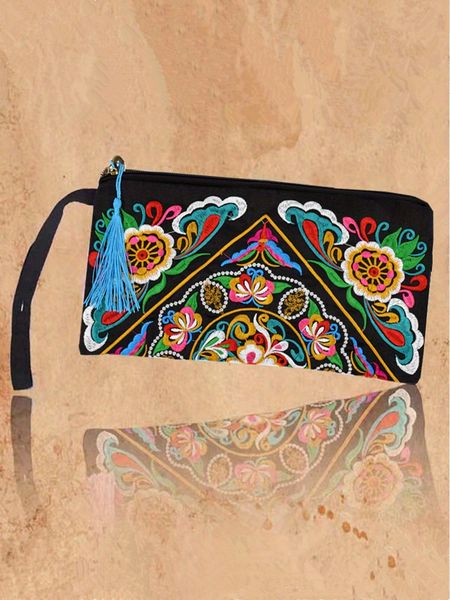 Ethnic long capacious wallet