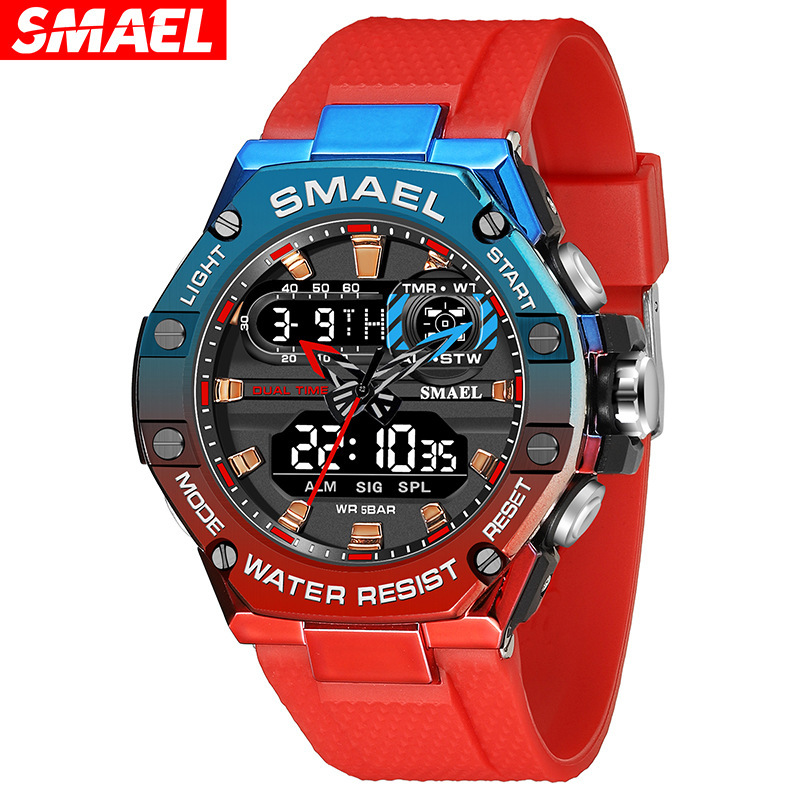Smalla smael deportes reloj electrónico personalidad juvenil tendencia reloj calendario semana calendario luminoso 8066